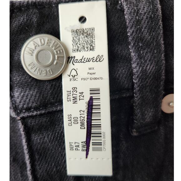 NWT Madewell The Tall '90s Straight Jean Black 24T - Picture 9 of 11